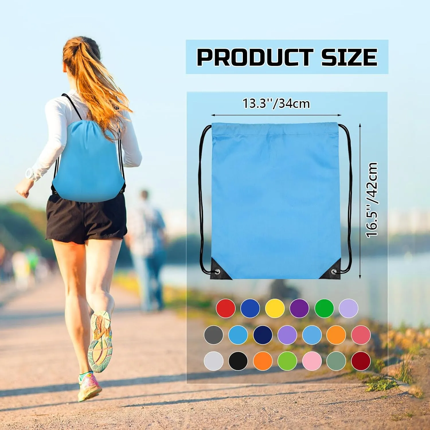 Drawstring Backpack Bulk 60 PCS, Drawstring Bags String Backpack Cinch Sack Gym Bags for Sport Trip Beach Swimming, 20 Color