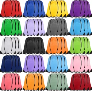 Drawstring Backpack Bulk 60 PCS, Drawstring Bags String Backpack Cinch Sack Gym Bags for Sport Trip Beach Swimming, 20 Color