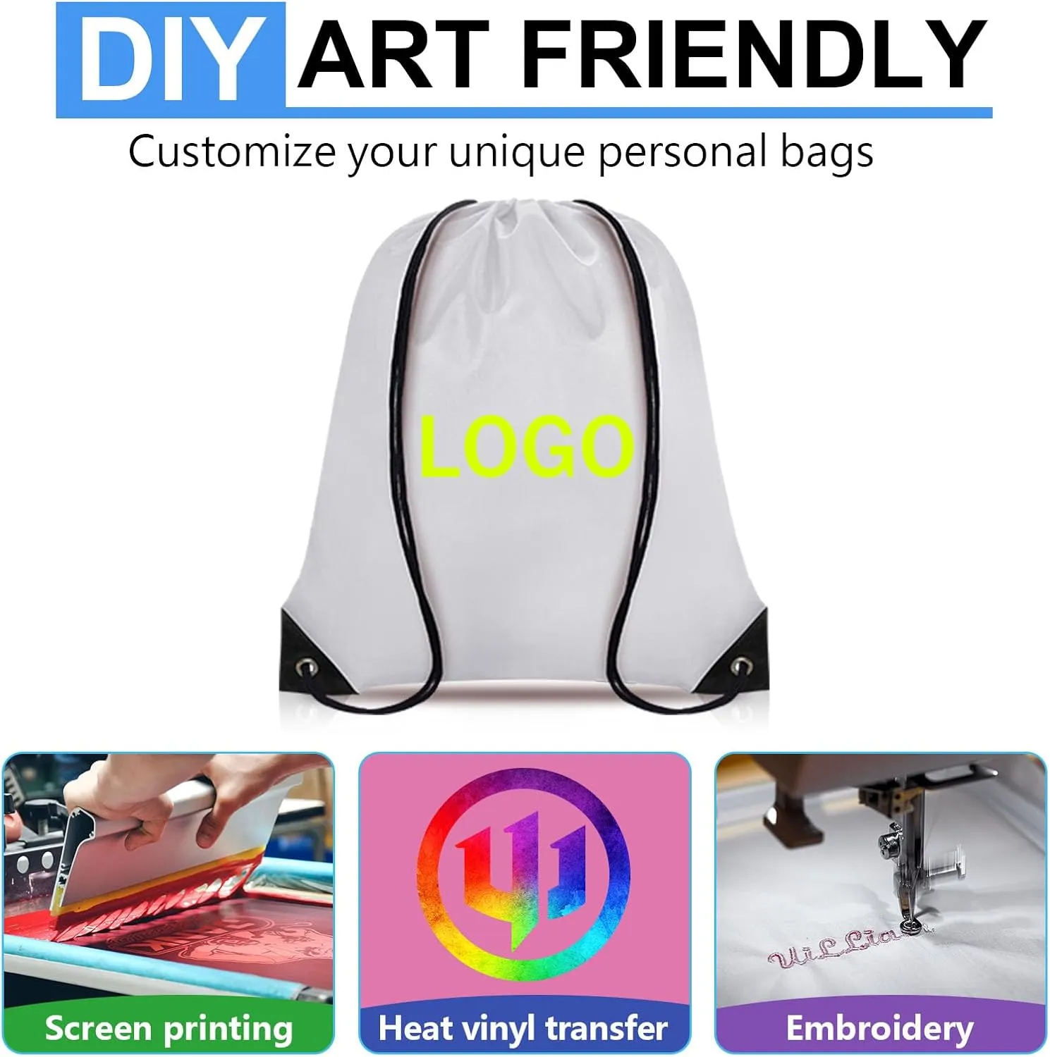 Drawstring Backpack Bulk 60 PCS, Drawstring Bags String Backpack Cinch Sack Gym Bags for Sport Trip Beach Swimming, 20 Color