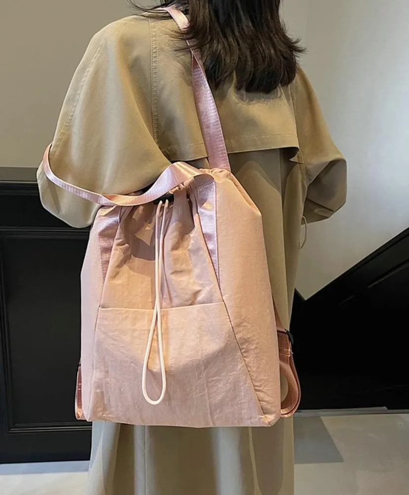 Drawstring Gym Backpack with Wet Pocket Water Resistant Travel Tote Bags for Women Men Sports Bag for Fitness Outdoor