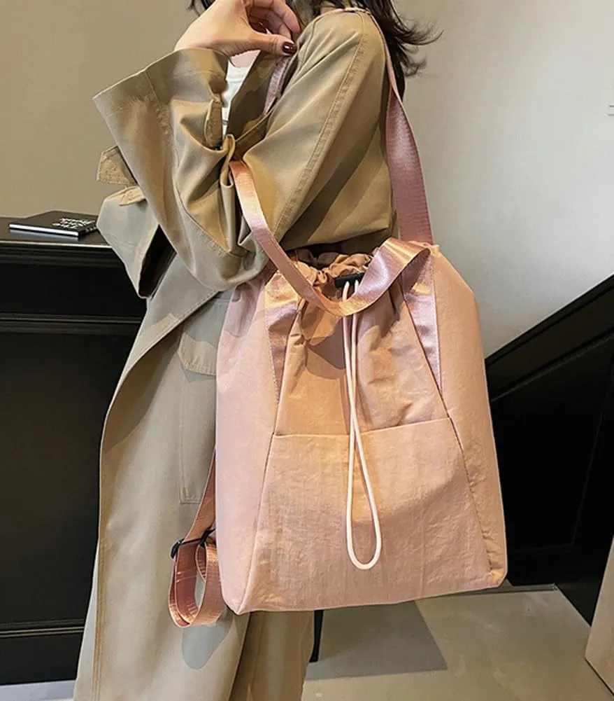 Drawstring Gym Backpack with Wet Pocket Water Resistant Travel Tote Bags for Women Men Sports Bag for Fitness Outdoor