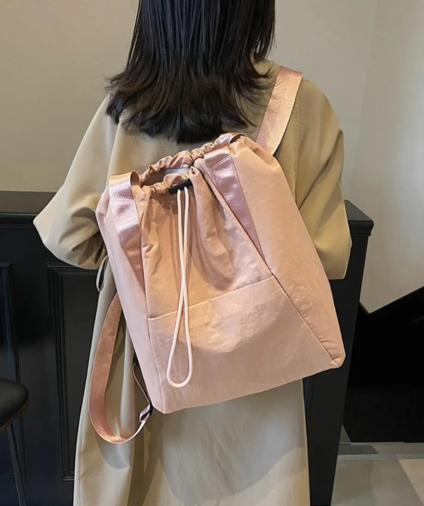 Drawstring Gym Backpack with Wet Pocket Water Resistant Travel Tote Bags for Women Men Sports Bag for Fitness Outdoor