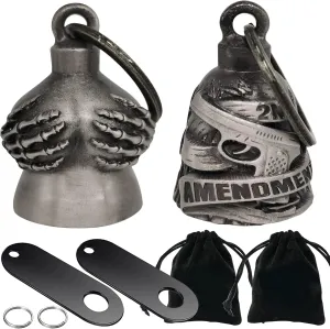 Dream Apparel 2 Pack Motorcycle Bells Guardian Angel for Biker Rider Men Women Ride Riding with Hangers, Drive Away Gremlins