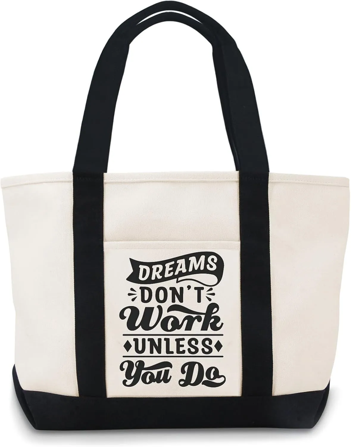 Dreams Don't Work Unless You Do Canvas Tote Bag Tote Bag Canvas Lightweight Reusable Grocery Shopping Cloth Bags