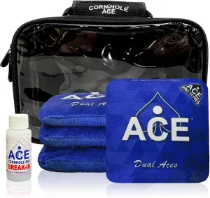 Dual Aces | ACE Pro Cornhole Bags   PRO Kits | Dual Sided Slick Slicker All Weather | Optional Bag Break in and Carrying Case | Set of 4