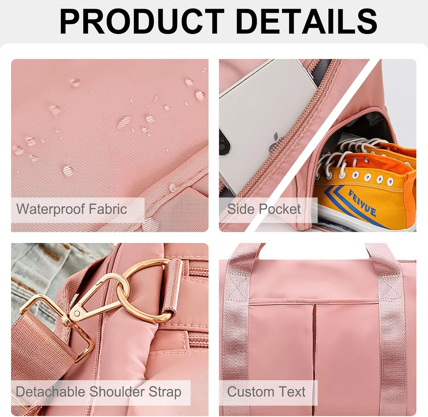 Duffel Bags for Travel Personalized Embroidered Name Text Custom Sport Weekender Bags for Women Men Customized Dry Wet Separated Waterproof Carry on Bag - Blue