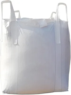 Duffle Top Spout Bottom FIBC Bulk Bag, 1 One Ton Bag, 35" L x 35" W x 43" H, 2200lbs SWL, Woven Polypropylene Bags