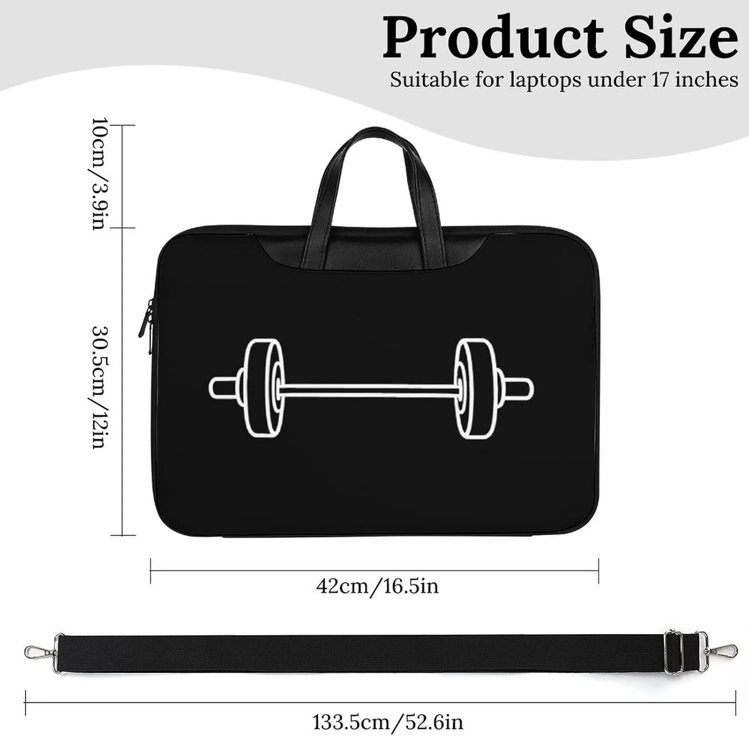 Dumbbell Weight Lifting Leather Bag Laptop Case Slim Water Resistant Computer Bags with Handle Briefcase for Work