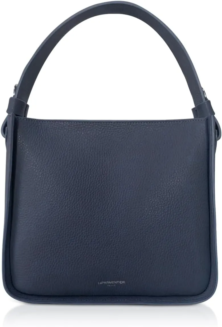 Duplo Medium Hammered Leather Top Handle Bag, 9.8 x 8.7 x 4.3 inches