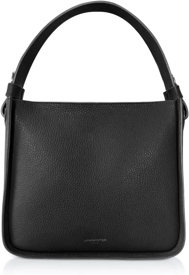 Duplo Medium Hammered Leather Top Handle Bag, 9.8 x 8.7 x 4.3 inches