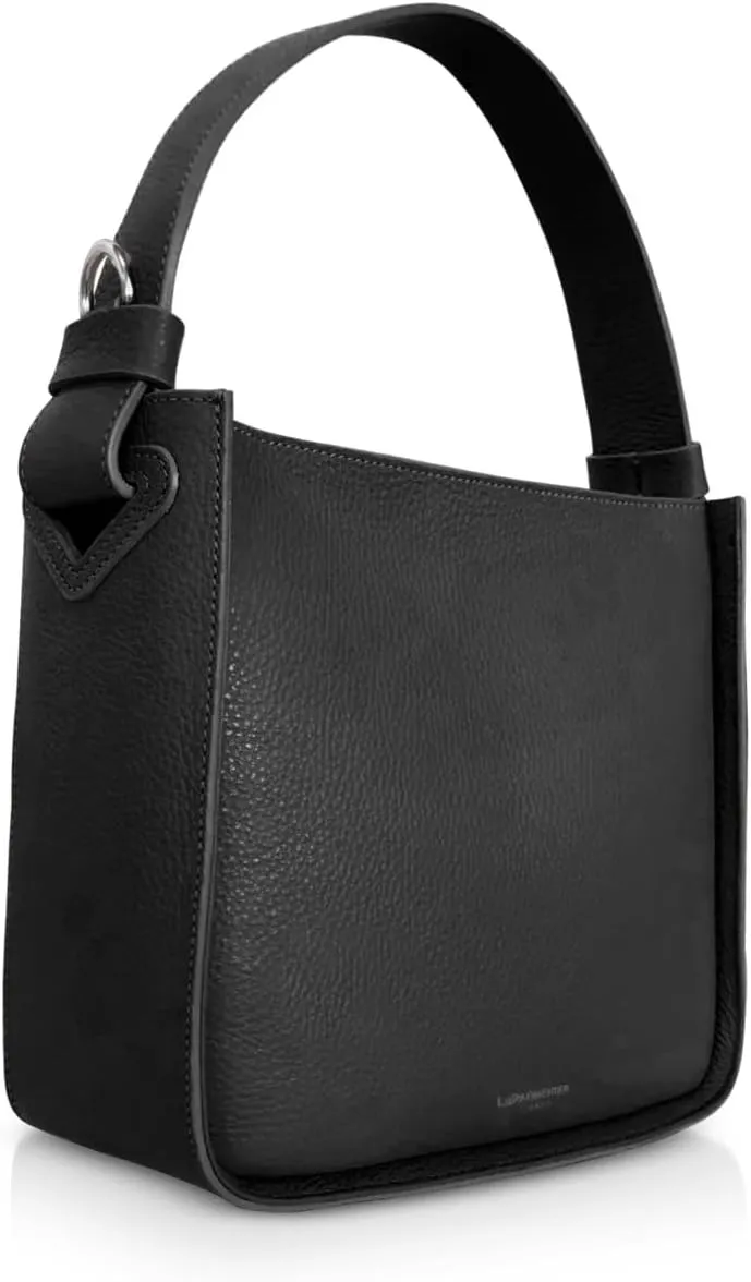 Duplo Medium Hammered Leather Top Handle Bag, 9.8 x 8.7 x 4.3 inches
