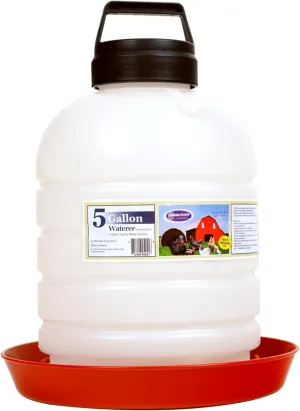 Durable Hanging Chicken Waterer, 5 Gallon Capacity - Automatic Top Fill Poultry Fountain for Backyard Coops - BPA-Free Plastic Gravity Feeder for Chickens, Turkeys & Game Birds