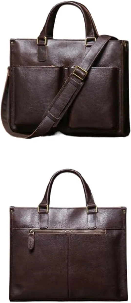 DUSTMAN Business Handbags Briefcases Mens Messenger Shoulder Bags Genuine Leather Laptop Bags Carrying Cases
