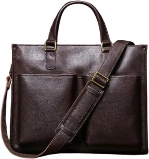 DUSTMAN Business Handbags Briefcases Mens Messenger Shoulder Bags Genuine Leather Laptop Bags Carrying Cases