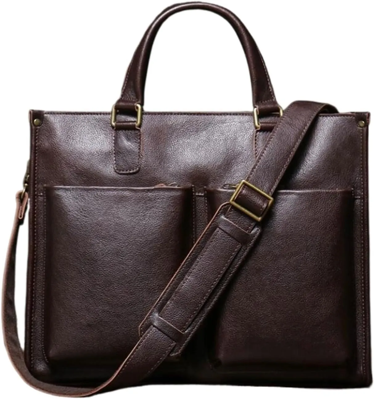 DUSTMAN Business Handbags Briefcases Mens Messenger Shoulder Bags Genuine Leather Laptop Bags Carrying Cases