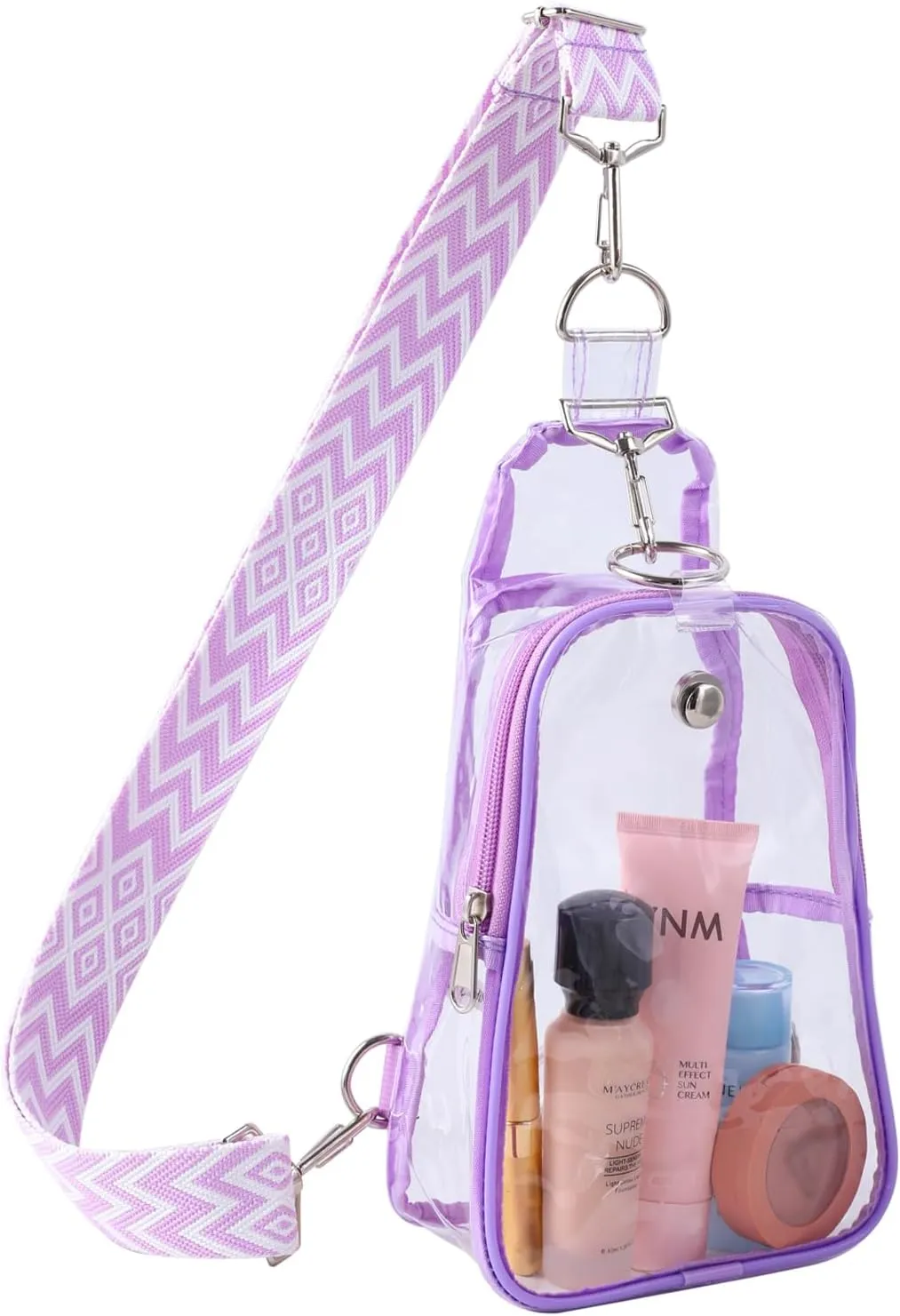 Edraco Clear Bag Stadium Approved, Clear Sling Bag with Embroidered Strap