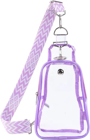 Edraco Clear Bag Stadium Approved, Clear Sling Bag with Embroidered Strap