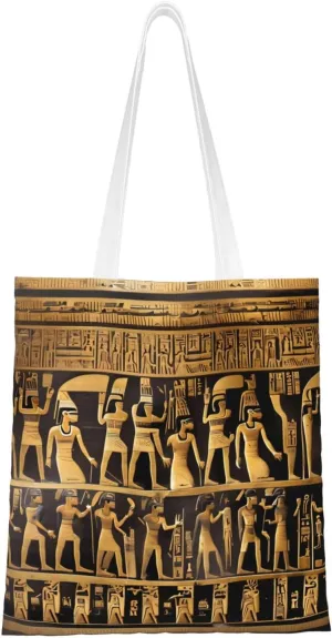 Egypts Hieroglyphics print Canvas Tote Bag for Women,Womens Purse Handbags for Travel Beach Nurse College Gift