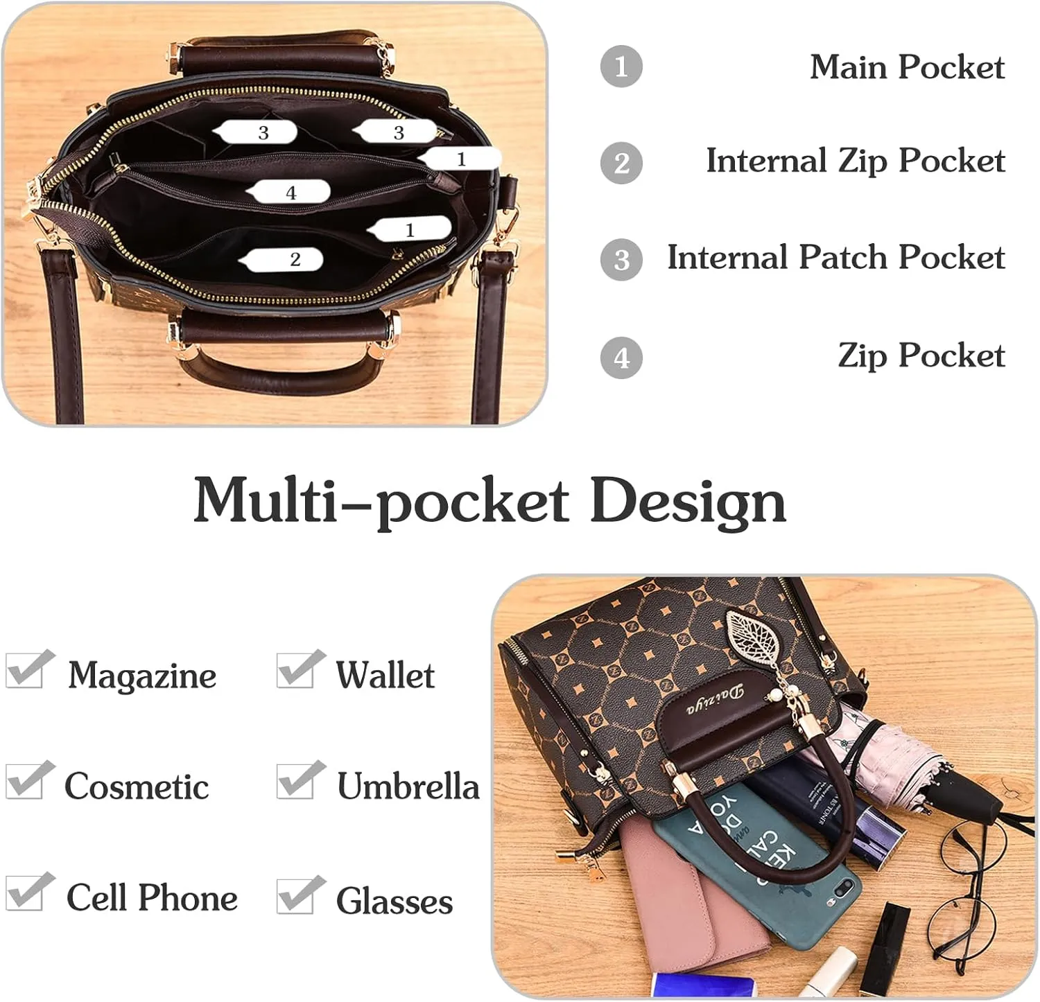 Elegant Handbag for Women PU Leather Shoulder Bag Ladies Crossbody Bag Fashion Messenger Bag Top-handle Bag