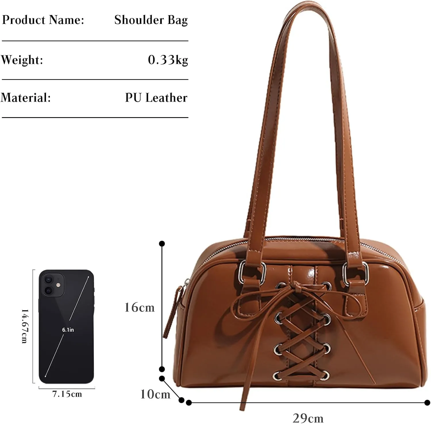 Elegant Handbag for Women PU Leather Shoulder Bag Waterproof Top Handle Bag Fashion Hobo Bag Ladies Tote Bag
