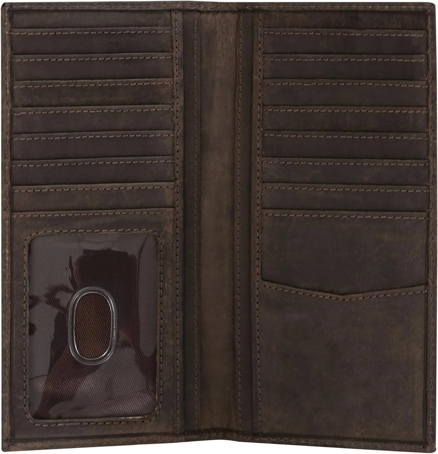 ELIZO Leather Long Wallet for Men Western Wallet Rodeo Mens Wallet Flat Bifold Wallets for Men Biker Billfold Wallet for Men Cowboy Wallet