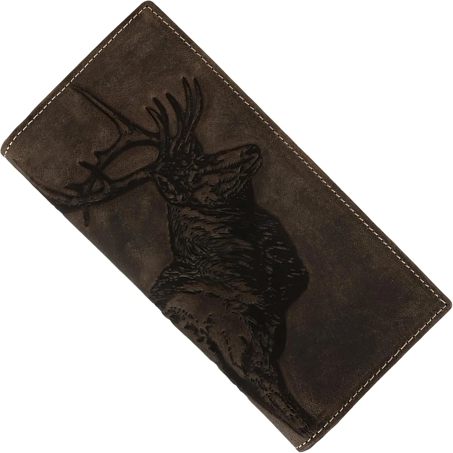 ELIZO Leather Long Wallet for Men Western Wallet Rodeo Mens Wallet Flat Bifold Wallets for Men Biker Billfold Wallet for Men Cowboy Wallet