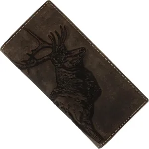 ELIZO Leather Long Wallet for Men Western Wallet Rodeo Mens Wallet Flat Bifold Wallets for Men Biker Billfold Wallet for Men Cowboy Wallet