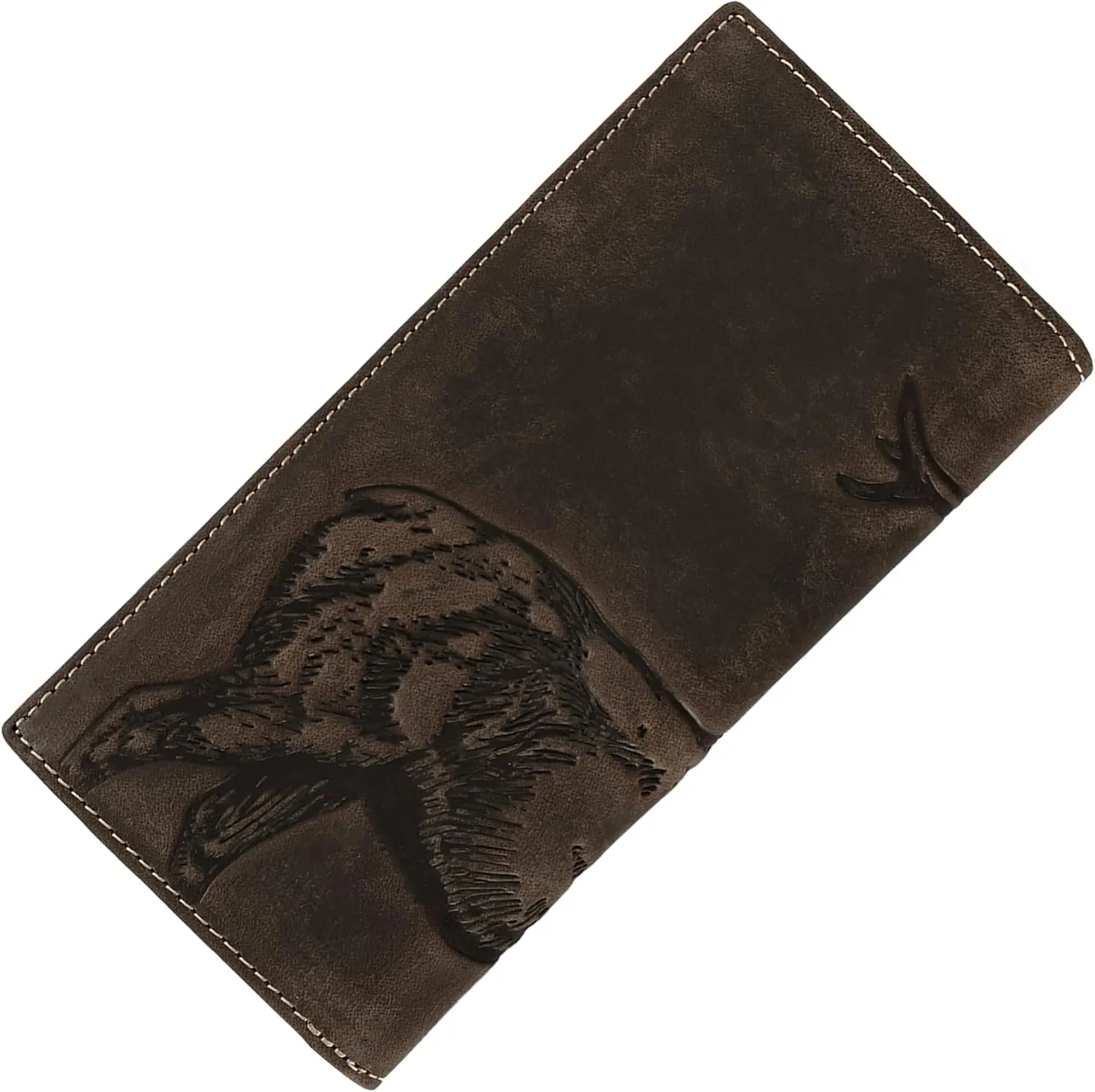 ELIZO Leather Long Wallet for Men Western Wallet Rodeo Mens Wallet Flat Bifold Wallets for Men Biker Billfold Wallet for Men Cowboy Wallet