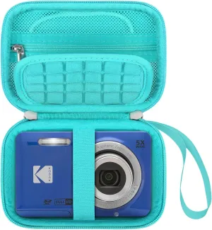 Elonbo Camera Carrying Case for KODAK PIXPRO FZ55 / FZ53 / FZ45 / FZ43 16MP Digital Camera, Vlogging Camera Storage Holder Travel Bag, ​Mesh Bag Fits Batteries, Cable, Memory Card, Card Reader, Green