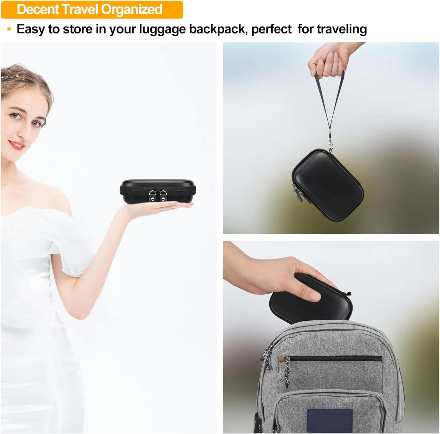 Elonbo Camera Carrying Case for KODAK PIXPRO FZ55 / FZ53 / FZ45 / FZ43 16MP Digital Camera, Vlogging Camera Storage Holder TTravel Bag, ​Mesh Bag Fits Batteries, Cable, Memory Card, Card Reader,Black