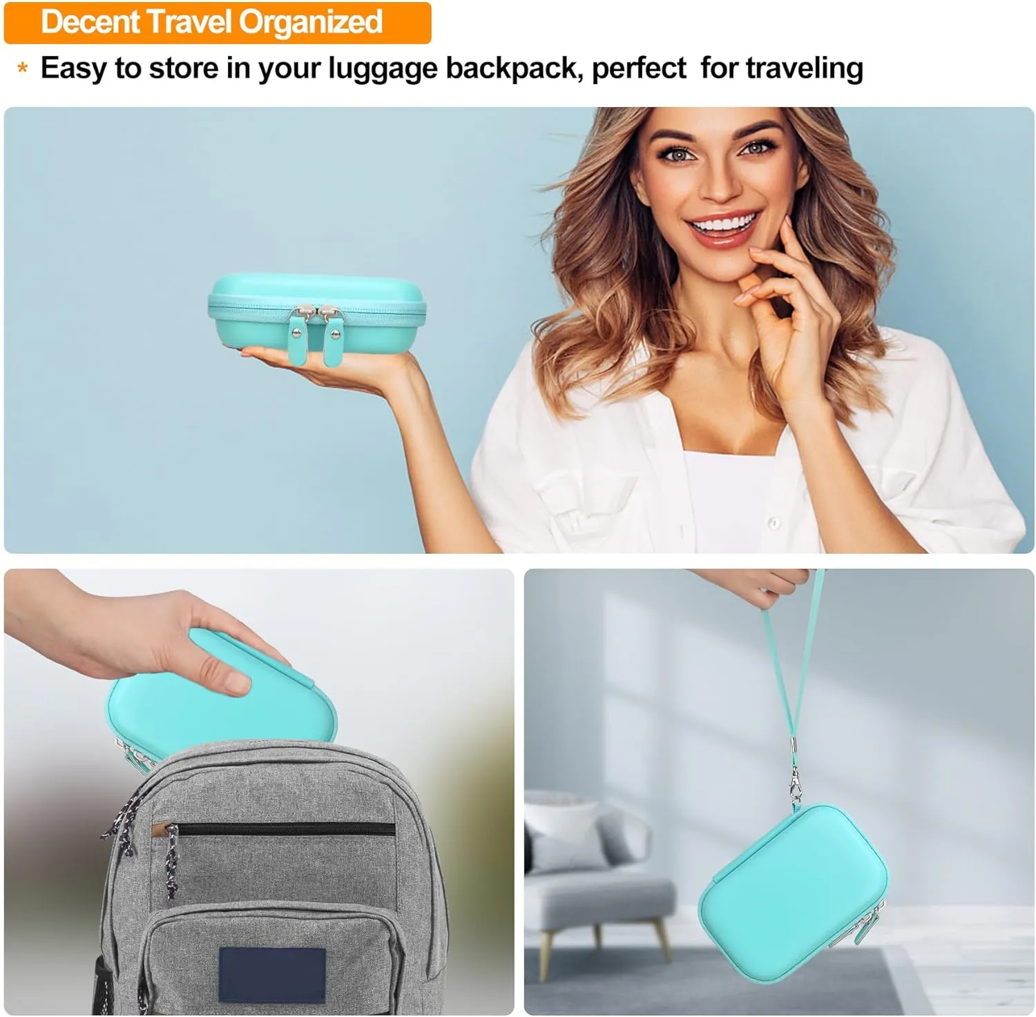 Elonbo Carrying Case for KODAK Printomatic Full-Color Instant Print Digital Camera, Portable Bluetooth Photo Printer Storage Holder Bag, ​Mesh Bag Fits Photo Paper SD Card USB Cable, Green