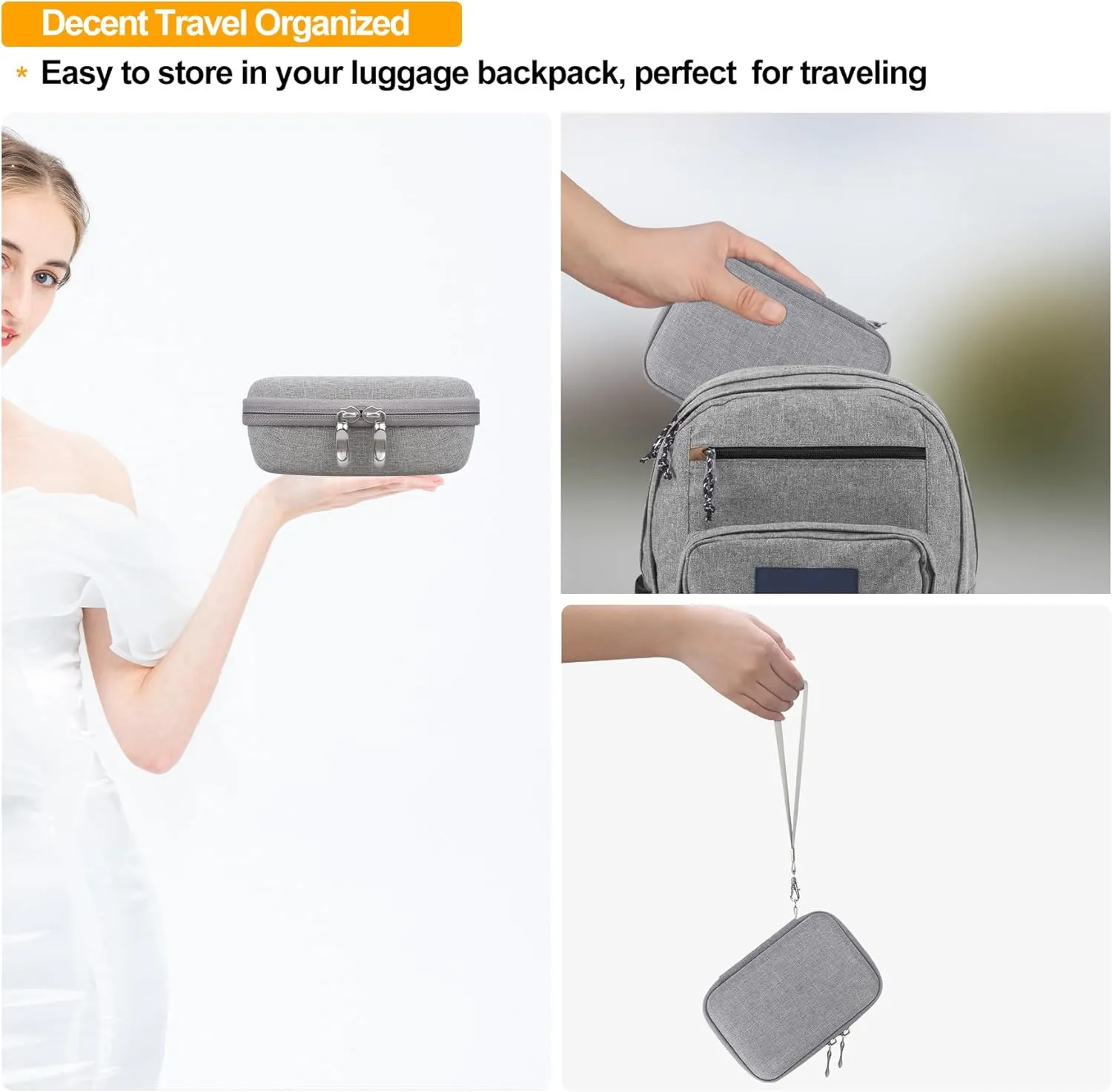 Elonbo Digital Camera Carrying Case for CAMKORY/for toberto/for AiTechny/for VAHOIALD/for IWEUKJLO FHD 1080P Camera, Boys Girls Kids Compact Small Camera Travel Storage Cover Protective Bag, Grey