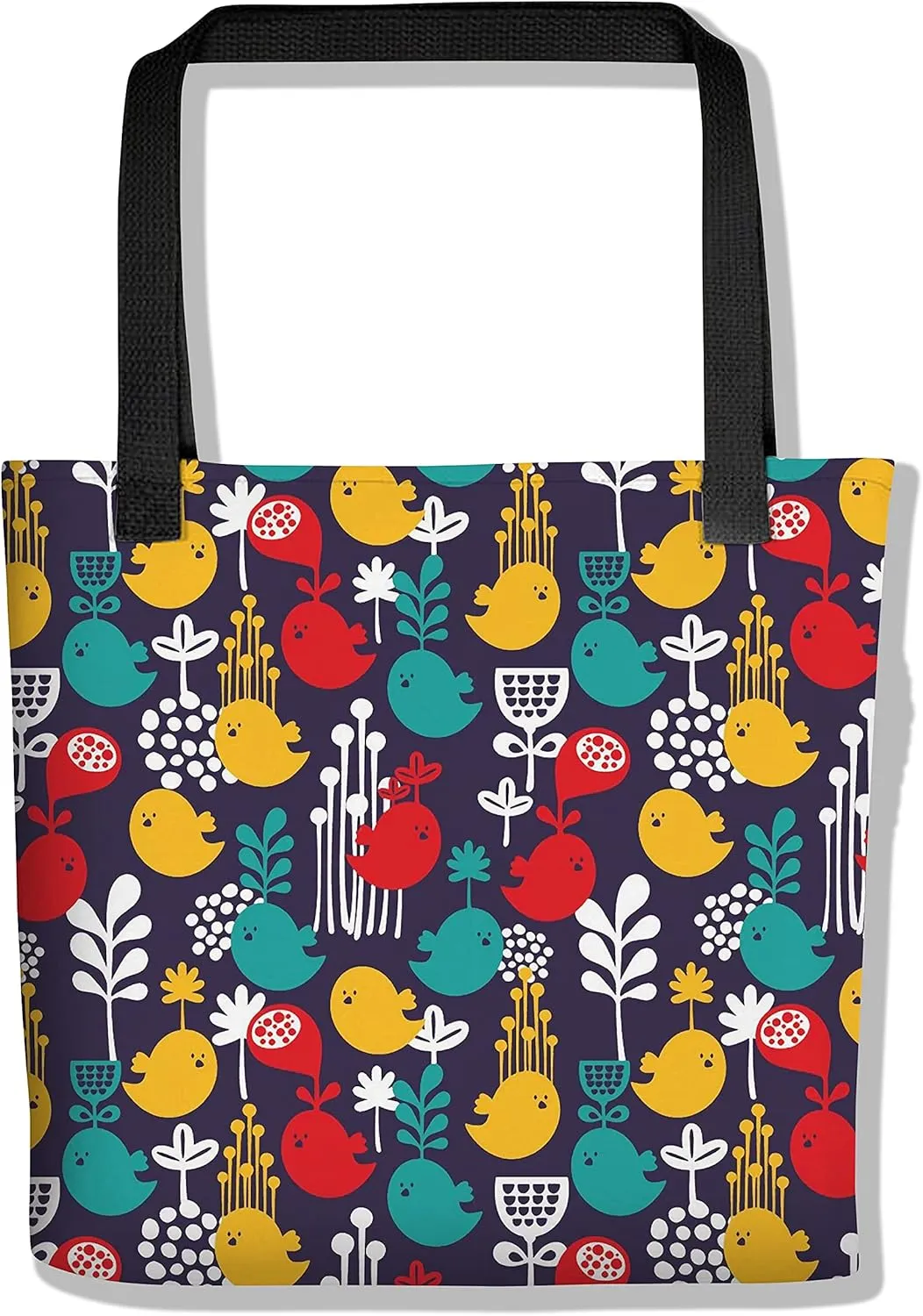 eloria Tote Bag Birds Designer Printed, Cotton Canvas Fabric Hand Bag