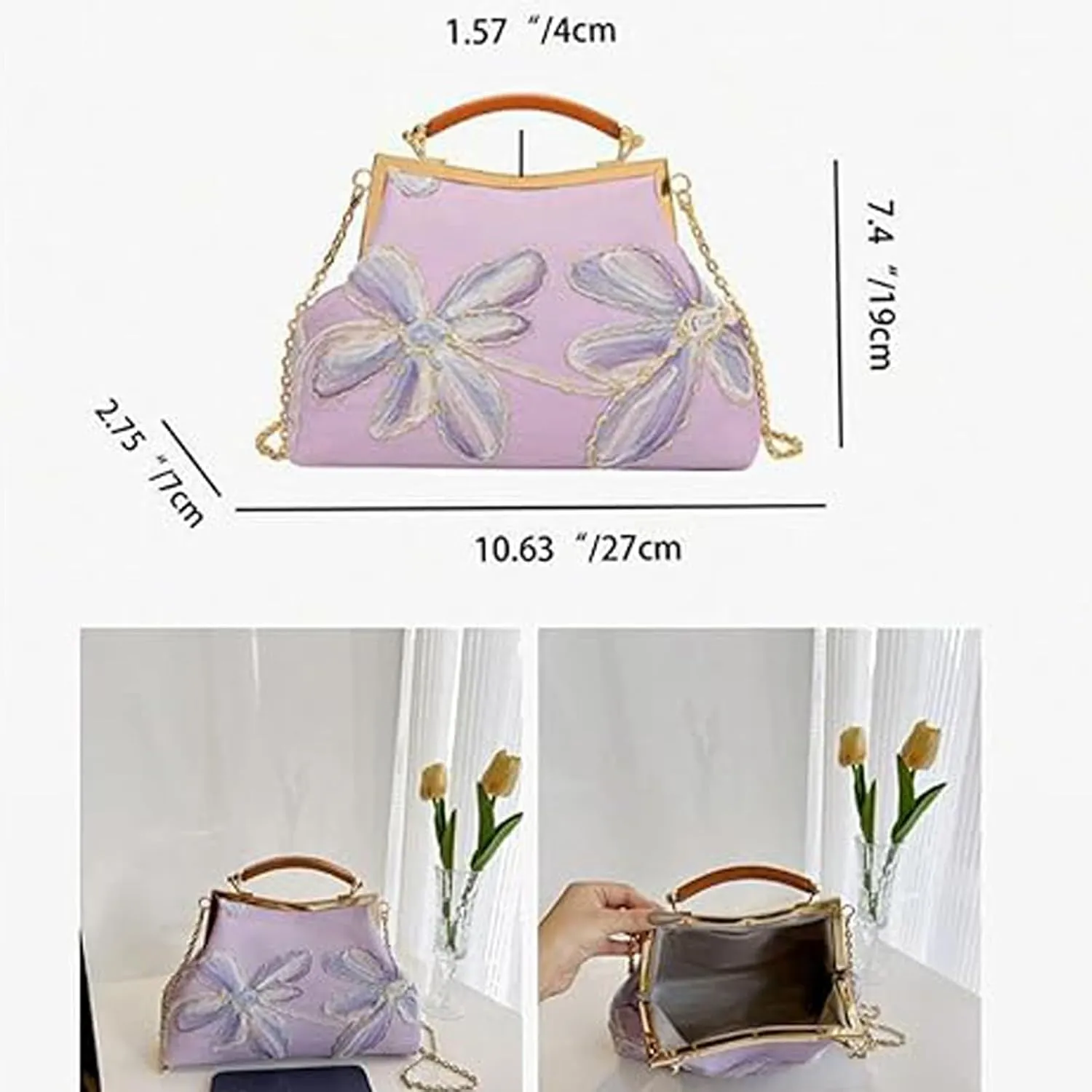 Embroidered Evening Bag，Floral Clutch,Evening Bag for Women,Shoulder Crossbody Bags,Dinner Handbag