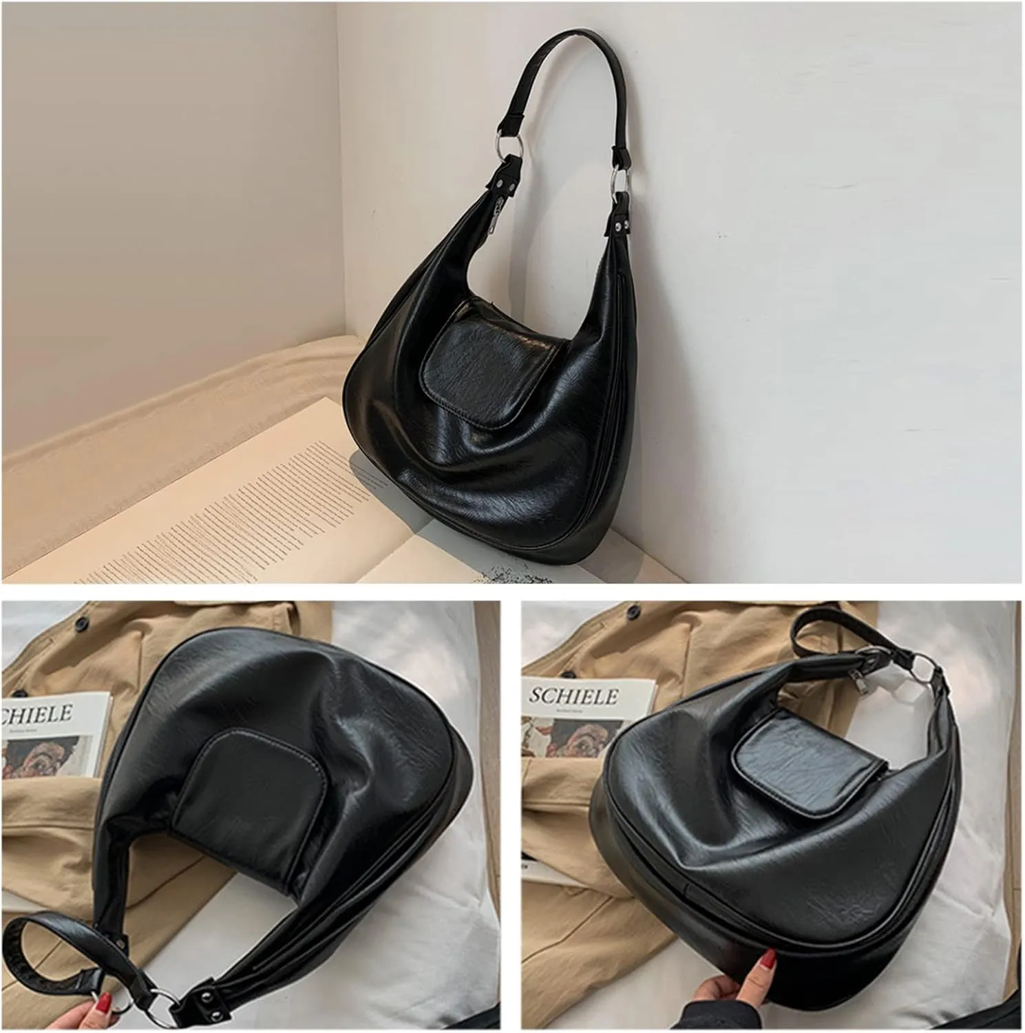 Ergocar Women's Tote Handbags, Vintage Underarm Bag, Retro Tote Bags for Women, Satchel Purses Shoulder Bag Top-Handle Bag
