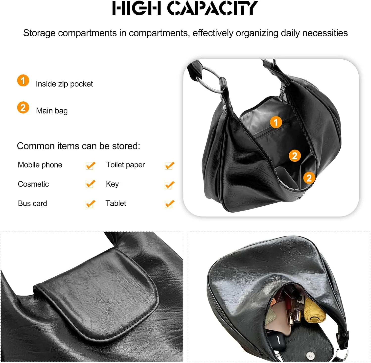 Ergocar Women's Tote Handbags, Vintage Underarm Bag, Retro Tote Bags for Women, Satchel Purses Shoulder Bag Top-Handle Bag