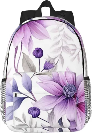 Eternal Flowers Print Backpack for Women Men Lightweight Laptop Backpacks Travel Laptop Bag Casual Daypack