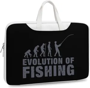 Evolution Fishing Leather Bag Laptop Case Slim Water Resistant Computer Bags with Handle Briefcase for Work