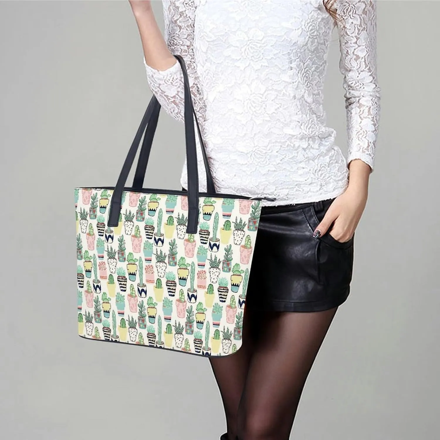 Fall Watercolor Pumpkins Leather Handbag Smooth Wrinkle Resistant Lightweight And Convenient