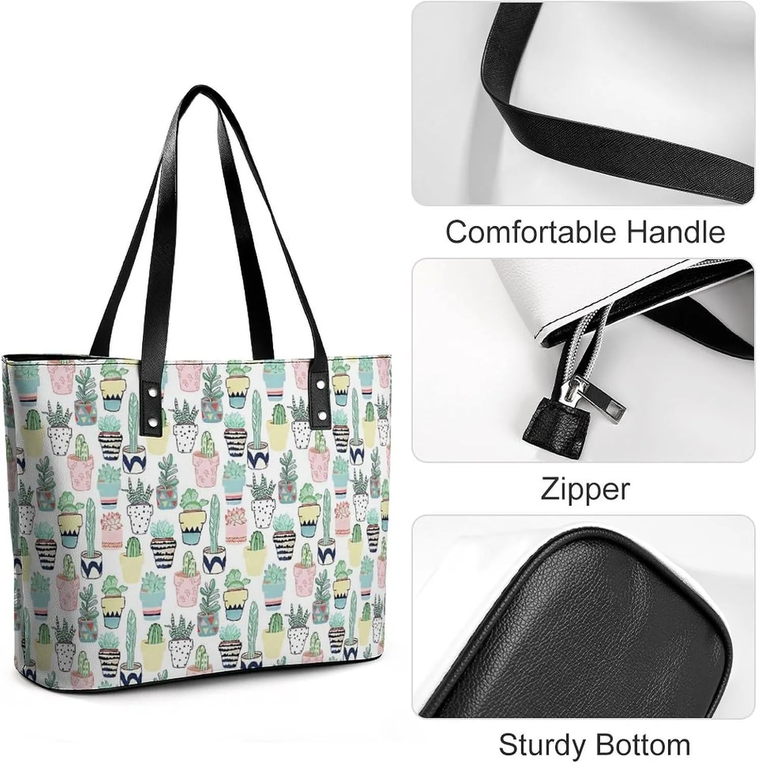 Fall Watercolor Pumpkins Leather Handbag Smooth Wrinkle Resistant Lightweight And Convenient