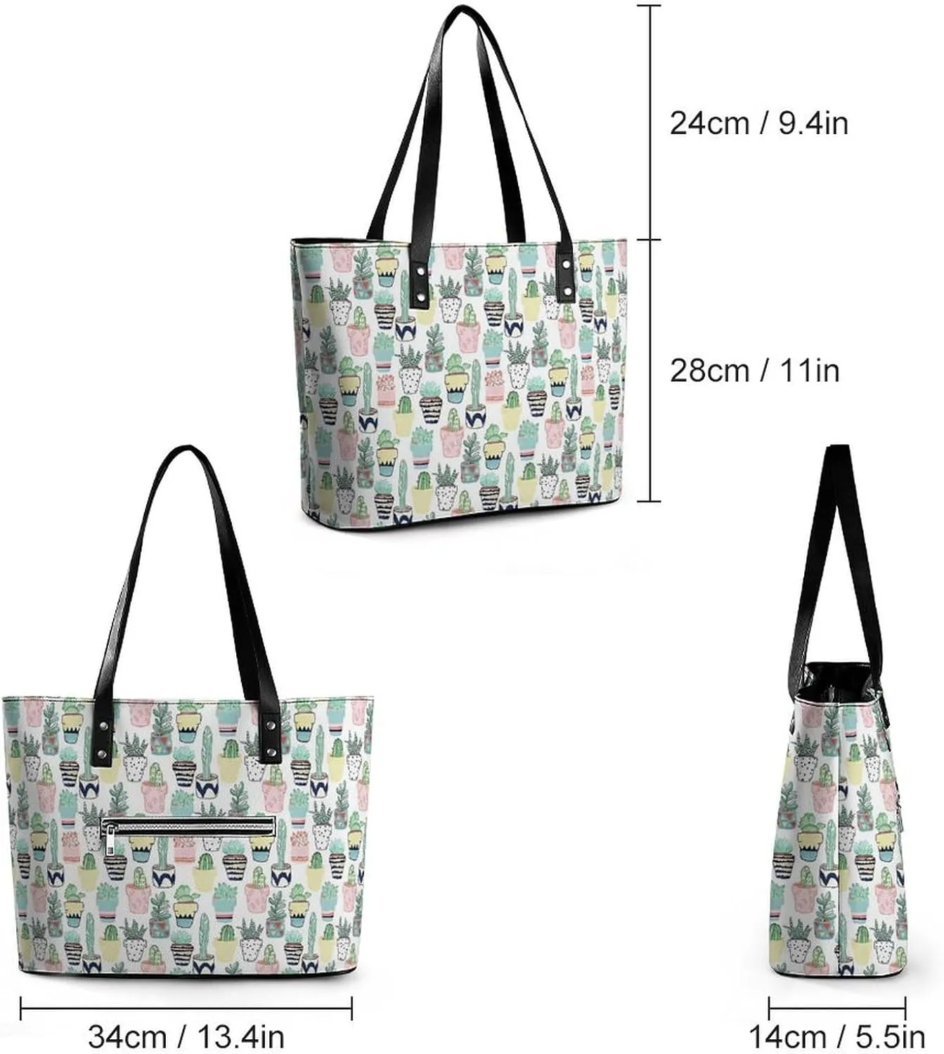 Fall Watercolor Pumpkins Leather Handbag Smooth Wrinkle Resistant Lightweight And Convenient