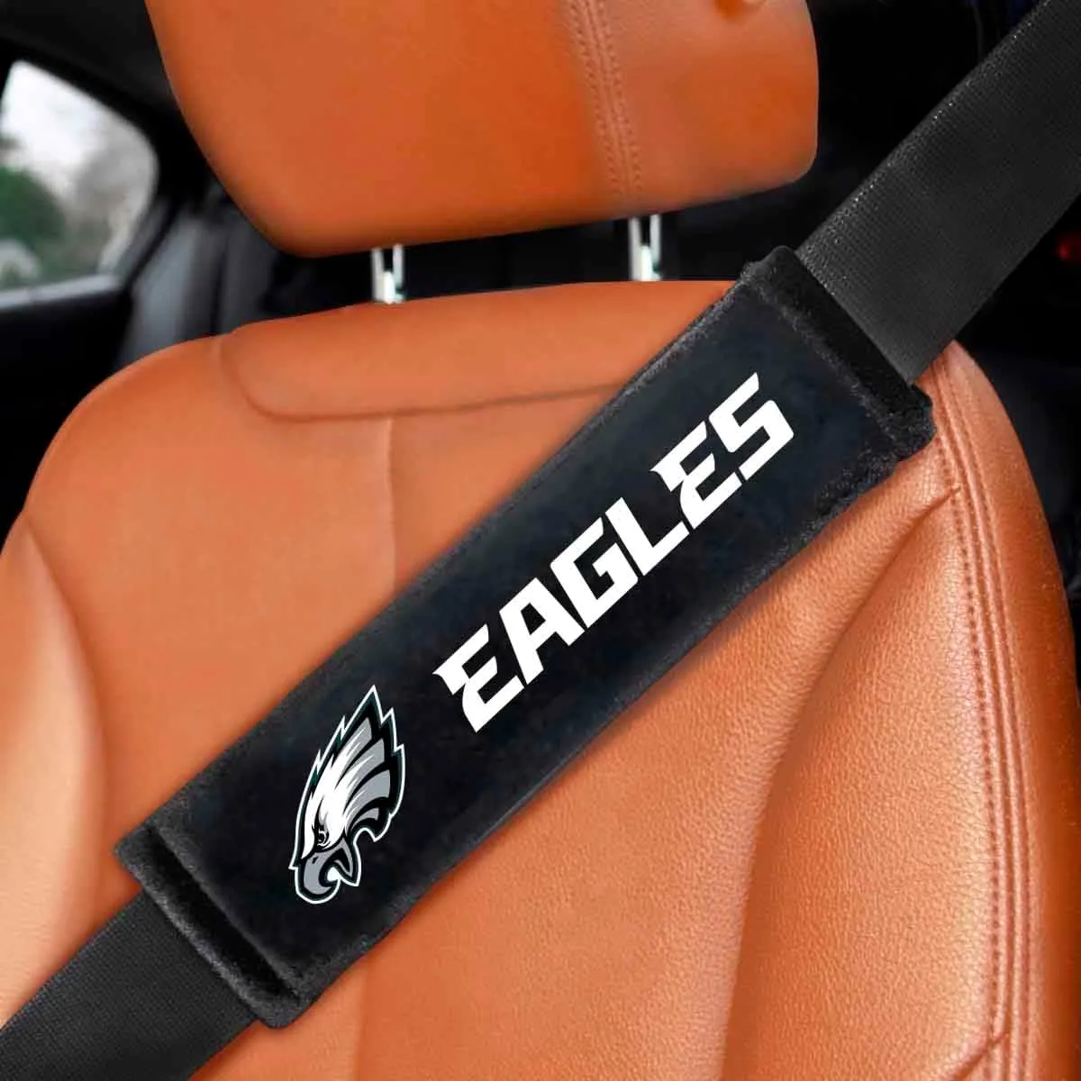 FANMATS 32058 Philadelphia Eagles Embroidered Seatbelt Pad - 2 Pieces