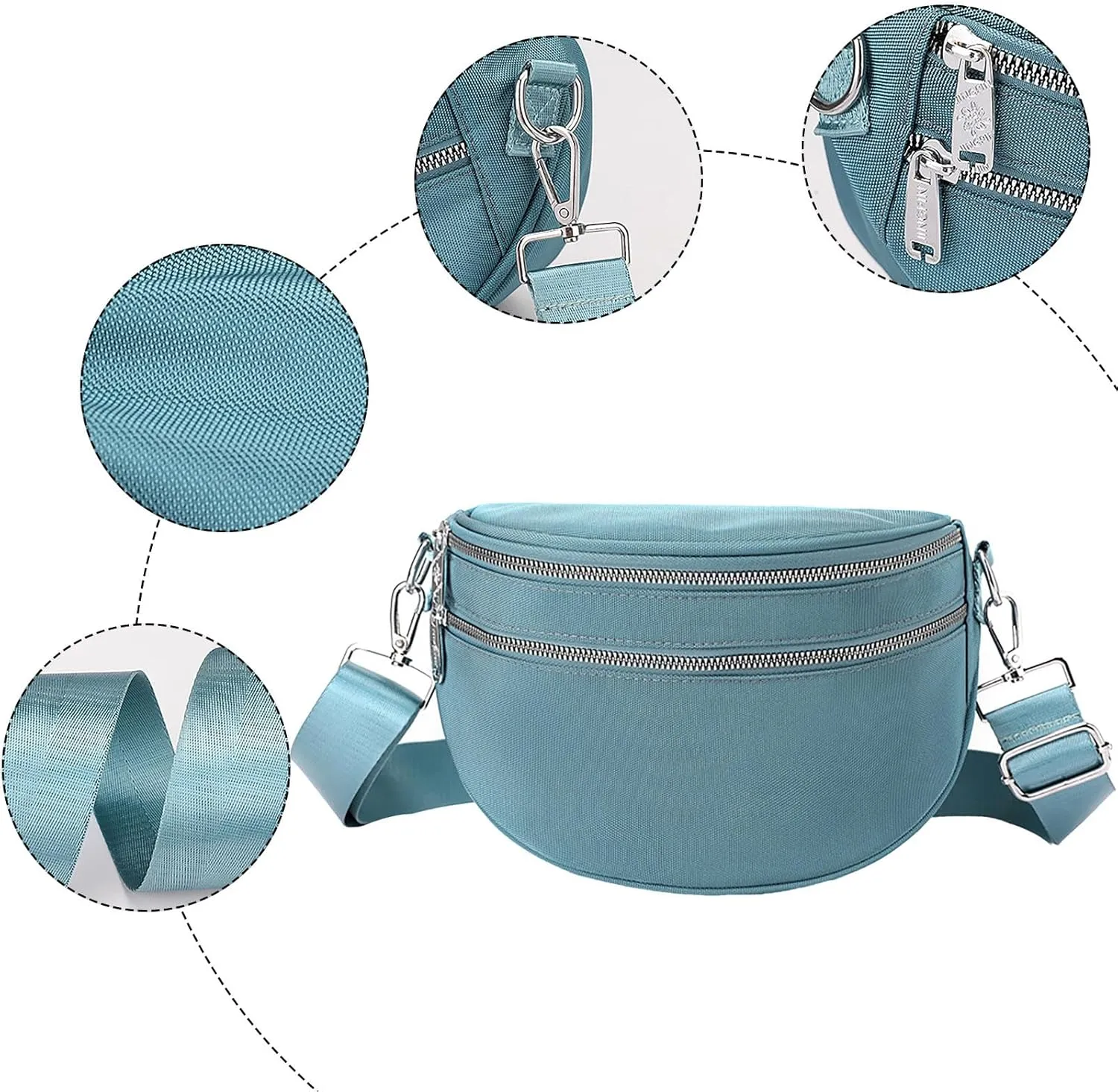 Fanny Packs for Women Cross Body Convertible Shoulder Bags with Wristlet for Work Hiking Essentials Bag(BU1)