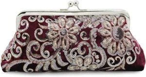 Fashion Black Velvet Handbag With Beadwork Decors Shoulder Bag Evening Purse Crossbody Bags For Weddings And Parties