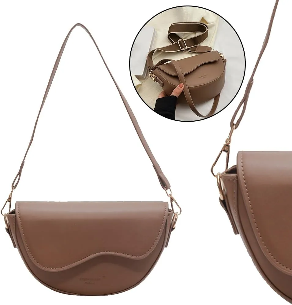 Fashion Crossbody Sling Bag Leather Shoulder Bag Women Saddle Armpit Bag Versatile Vintage Handbags Fall Winter Pu