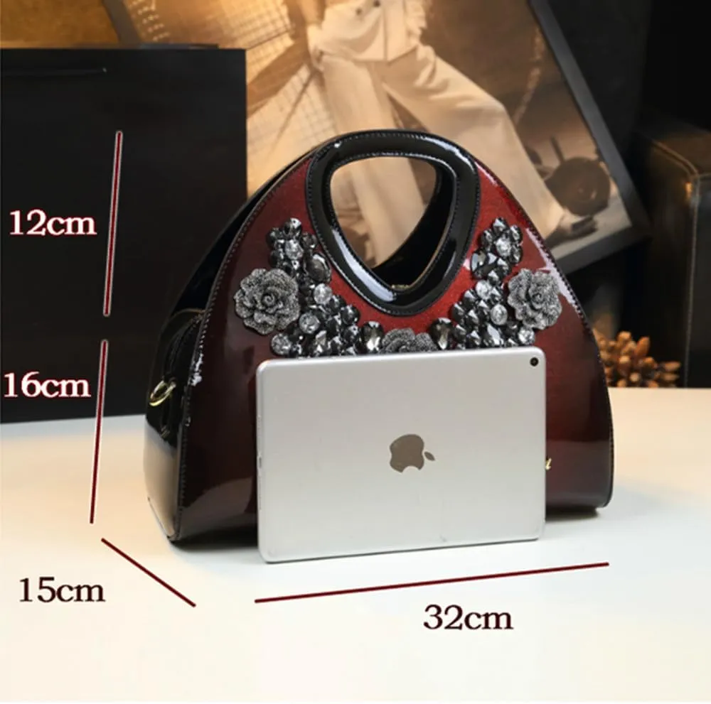 Fashion Diamonds Purses For Women Top Handle Satchel Handbags Leather Party Shoulder Messenger Evening Bags