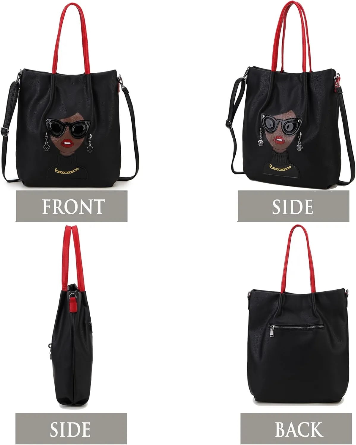 Fashion Purses for Women Novelty Lady Face Top Handle Satchel Handbags Funky Shoulder Bag Tote Bag