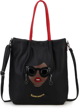 Fashion Purses for Women Novelty Lady Face Top Handle Satchel Handbags Funky Shoulder Bag Tote Bag