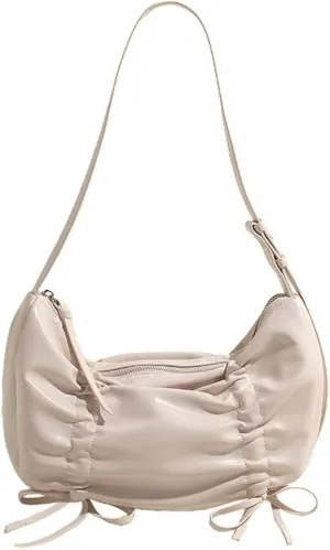 Fashion Shoulder Bag for Women Small Vegan Leather Crossbody Purse Y2k Dumpling Handbag Top Handle Satchel