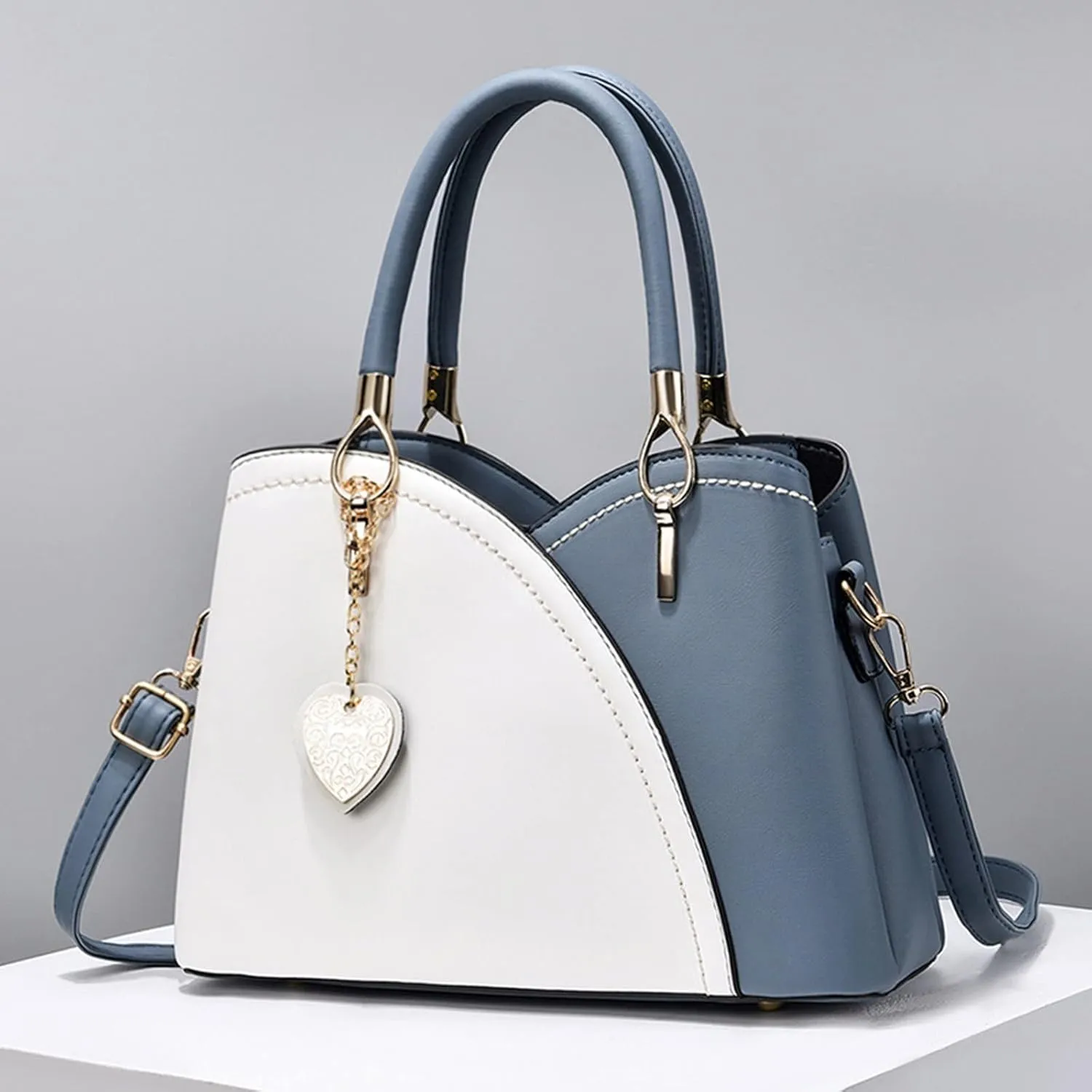 Fashion Shoulder Bags Casual Leather Messenger Bag Large Capacity Handbag Fashion Womens Bags Leather (Blue, One Size)